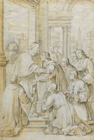 Saint Bruno Meets Bishop Hugh of Cologne by Antoni Viladomat